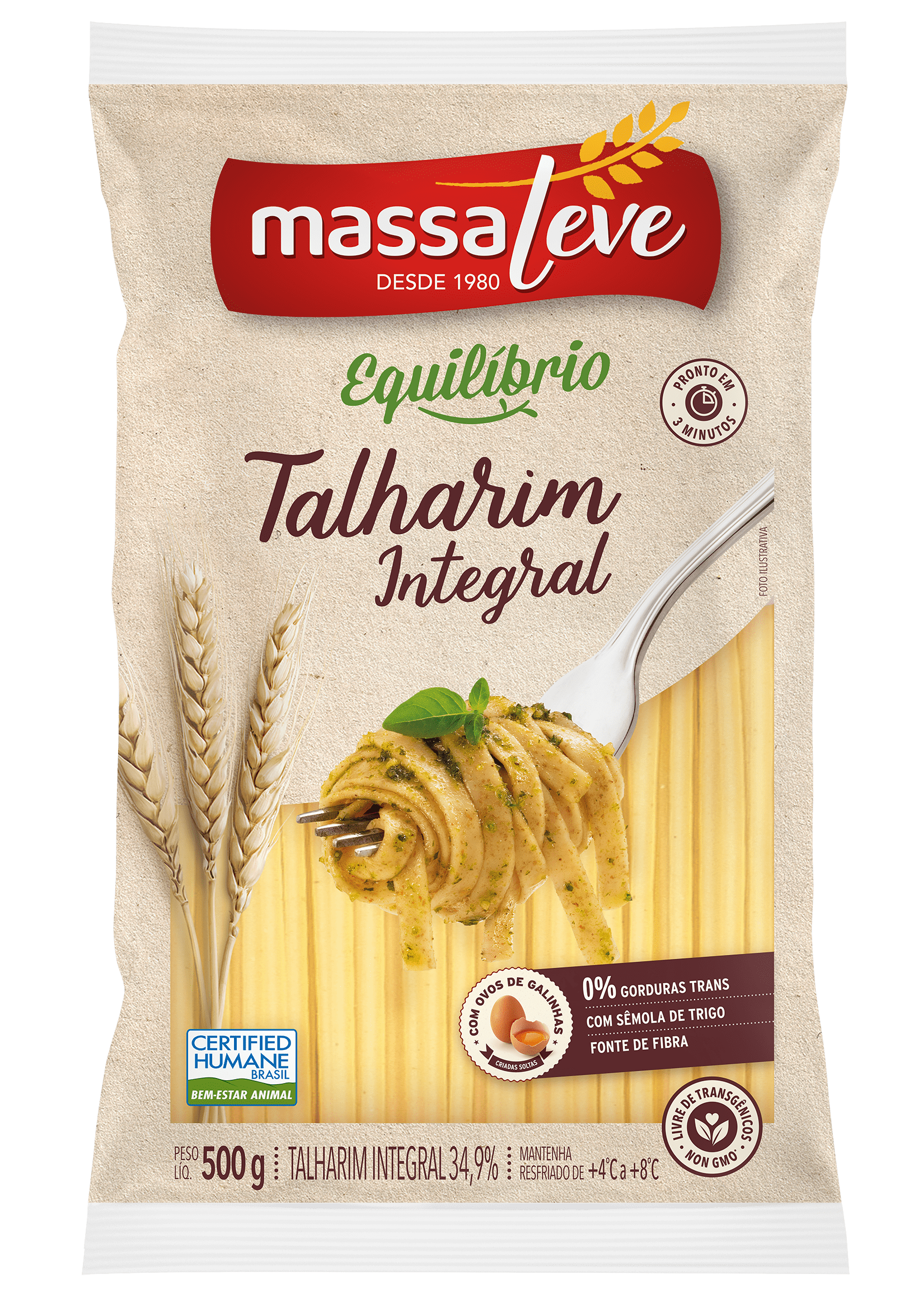 Talharim Integral 500g - Massa leve